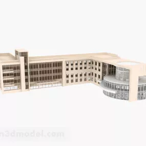 Yellow School Building 3d model