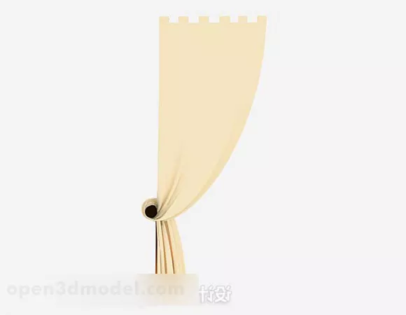 Yellow Simple Curtain 3d model Yellow Simple Curtain 3d model