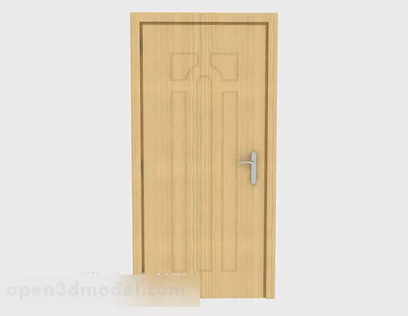 Yellow Simple Solid Wood Room Door 3d model Yellow Simple Solid Wood Room Door 3d model