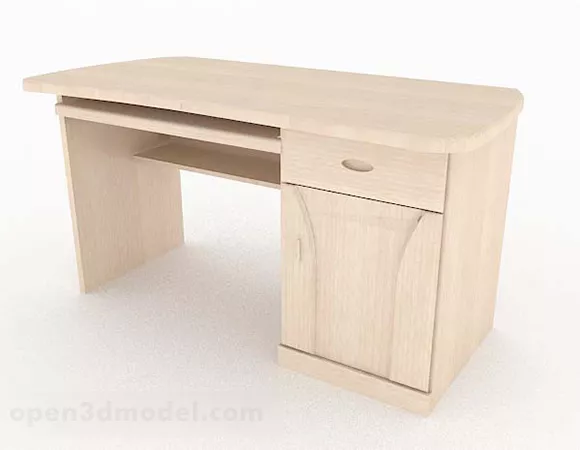 Yellow Simple Wooden Desk 3d model Yellow Simple Wooden Desk 3d model