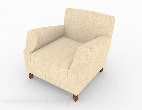 Yellow Fabric Single Sofa 3d model Yellow Fabric Single Sofa 3d model