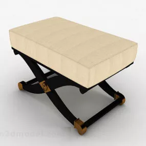 Yellow Sofa Stool Furniture 3d model