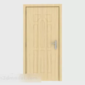 Yellow Solid Wood Door Structure 3d model