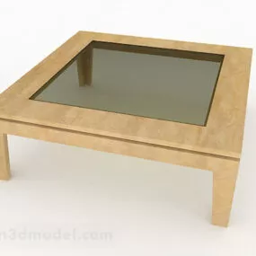 Yellow Square Coffee Table Design 3d model