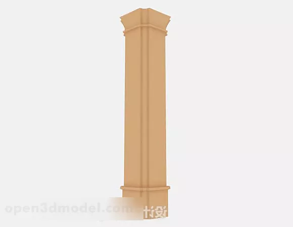 Yellow Square Pillar 3d model Yellow Square Pillar 3d model