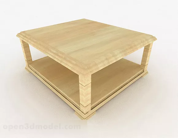Yellow Square Wooden Coffee Table 3d model Yellow Square Wooden Coffee Table 3d model