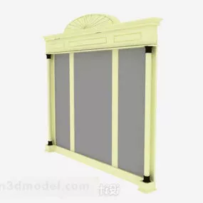 Yellow Tv Wall Decoration 3d model