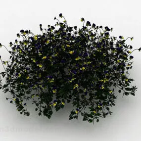 Yellow Violet Flower Ornamental 3d model