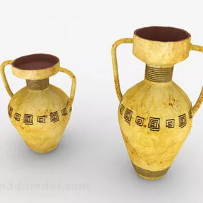 Yellow Wide Mouth Water Bottle 3d model