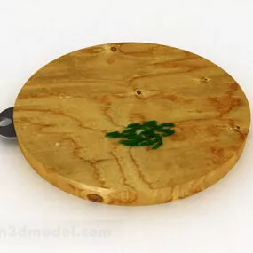 Yellow Wooden Chopping Board 3d model