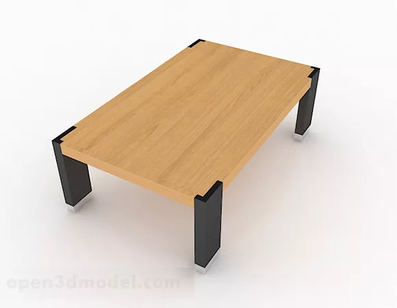 Yellow Wooden Coffee Table Design 3d model Yellow Wooden Coffee Table Design 3d model