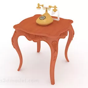 Yellow Wooden Coffee Table Table 3d model