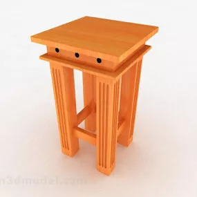 Yellow Wooden Flower Stand 3d model