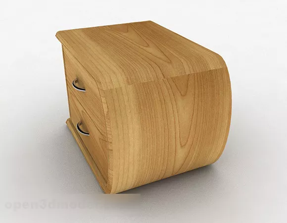 Bedside Table With Nightstand 3d model
