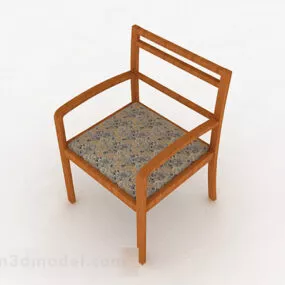 Yellow Wooden Home Chair 3d model