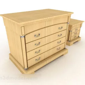 Yellow Wooden Locker Design 3d model