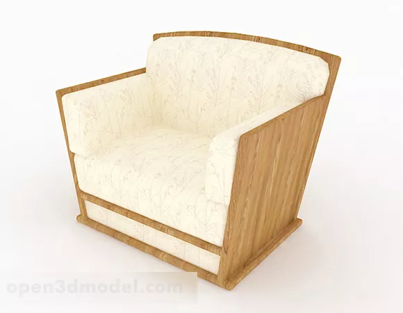 Wooden Yellow Sofa Chair Furniture 3d model Wooden Yellow Sofa Chair Furniture 3d model