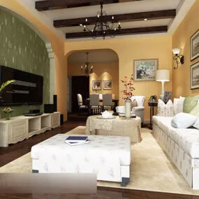 European Living Room Interior V29 3d model