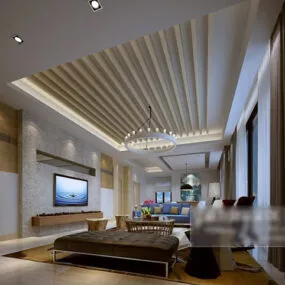 Home Living Room Interior V6 3d model
