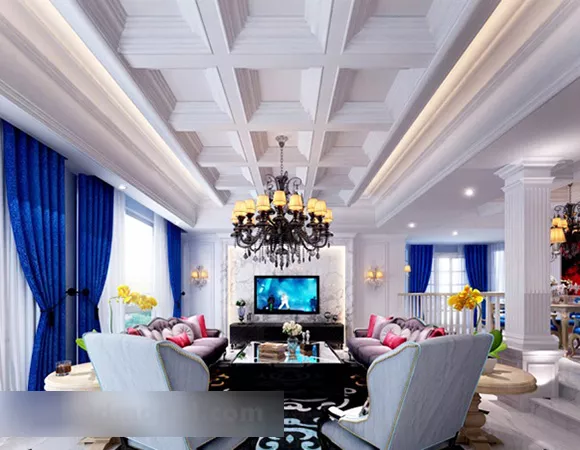 Living Room Curtains Interior 3d model Living Room Curtains Interior 3d model