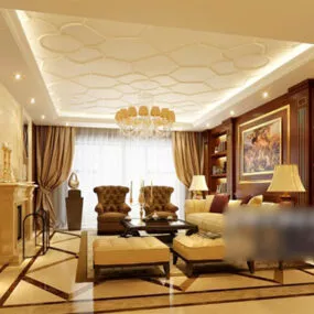 Full Furniture Living Room Interior 3d model
