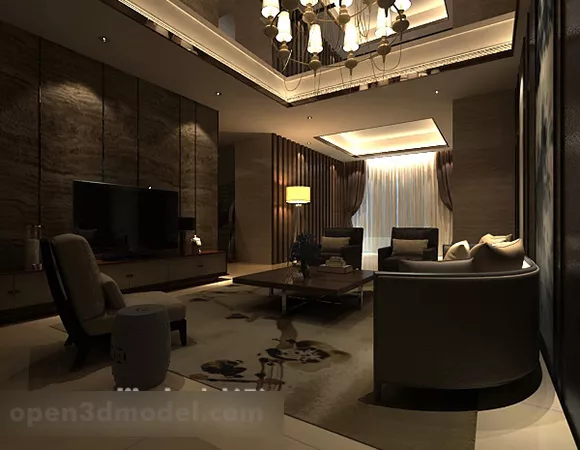 Living Room Interior V15 3d model Living Room Interior V15 3d model