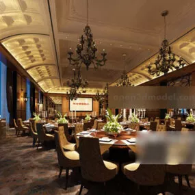 Classic Restaurant Design Interior 3d model