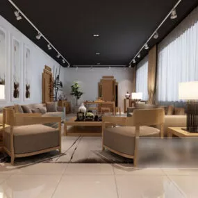 Simple Living Room Interior V12 3d model