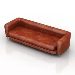 Brown Leather Sofa 3d model
