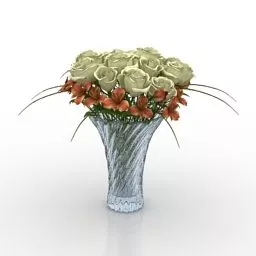 Glass Vase Flower 3d model Glass Vase Flower 3d model