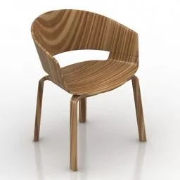 Wood Armchair Andreu Design 3d model