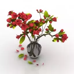 Japanese Vase Flowers 3d model