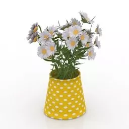 Bedroom Vase Chamomile 3d model