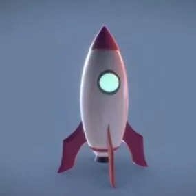 Cartoon Cute Spaceship 3d model