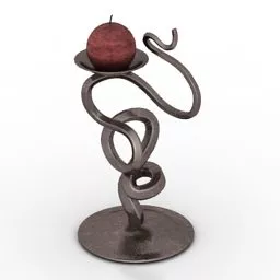 Candlestick With Antique Brass Stand 3d model