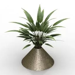 Iron Vase Plant 3d model