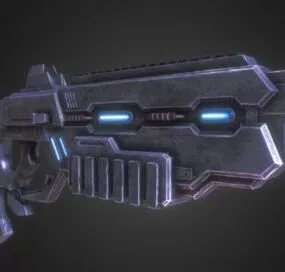 Sci-fi Blue Light Gun 3d model