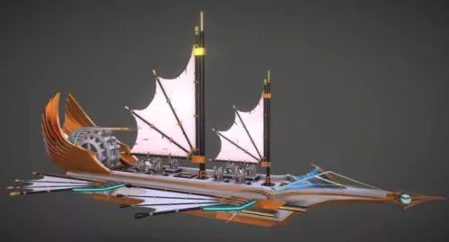 Medieval Big Sailing Ship 3d model