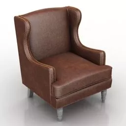 Classic Wingback Armchair Evreux 3d model