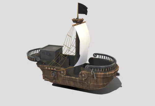 Old Ferry Boat 3d model