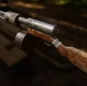 Rotary Cannon Old Machine Gun 3d model