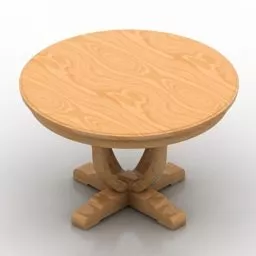 Round Wooden Table Tenbi 3d model