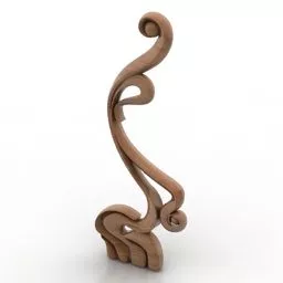 Curved Figurine Decor 3d model