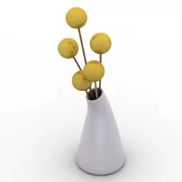 Vase Ceramic Yellow Flower 3d model