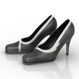 Grey High Heels Shoes 3d model Grey High Heels Shoes 3d model