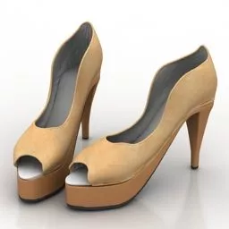 Yellow High Heel Shoes 3d model