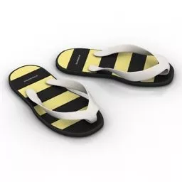 Strip Color Slippers 3d model