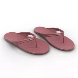 Red Shoes Slippers 3d model