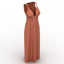 Dress Women Orange Color 3d model
