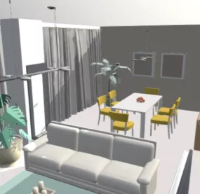 Lowpoly Living Room 3d model